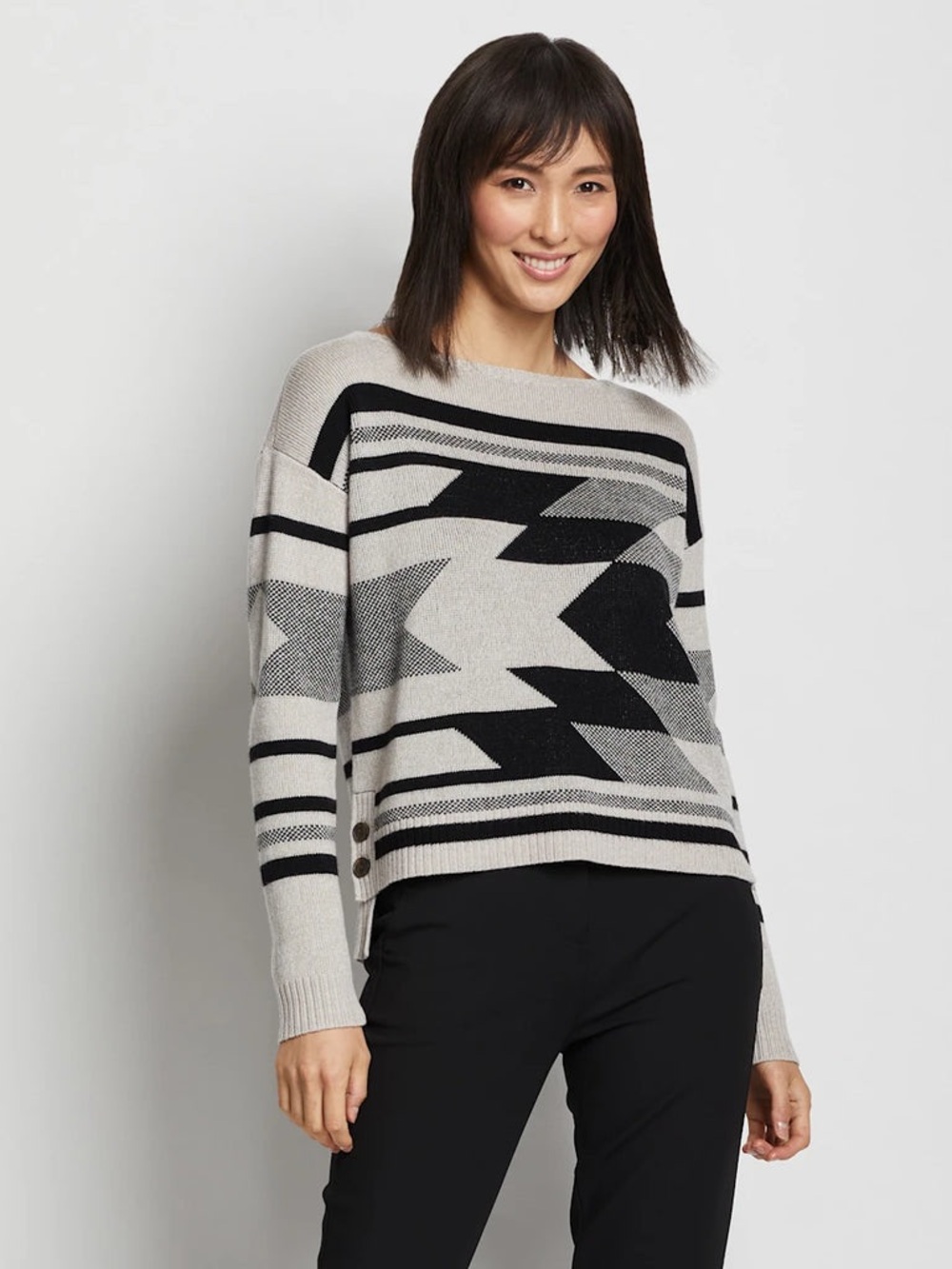 NWT Pendleton Side Button Merino Sweater